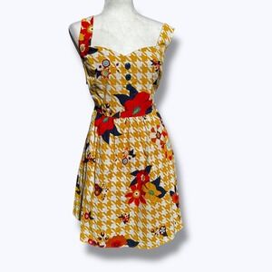 ModCloth Floral Pinup Mini Dress Retro Modern Sleeveless Plus Size 1X Spring